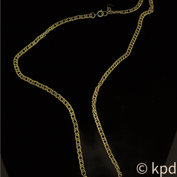 Vintage Mid Century Scrollwork Gold Tone Pendant Statement Necklace - Picture 8 of 10